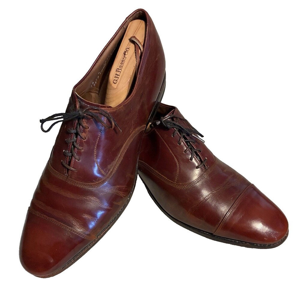 Allen Edmonds Park Avenue Men’s Dress Shoes 12B Brown Leather Cap Toe Oxfords US